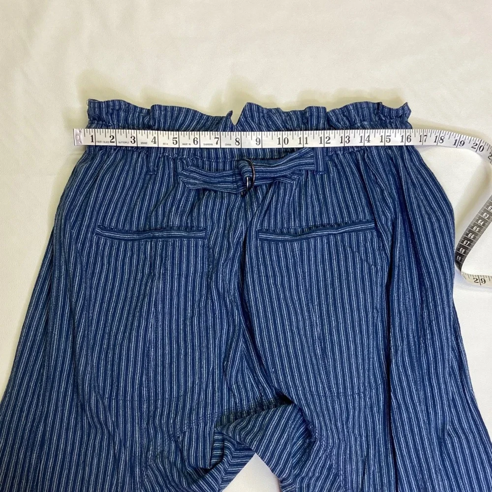 Free People Blue Paper Bag Runyon Harem Pinstripe Jeans Size XS EUC - Picture 12 of 14